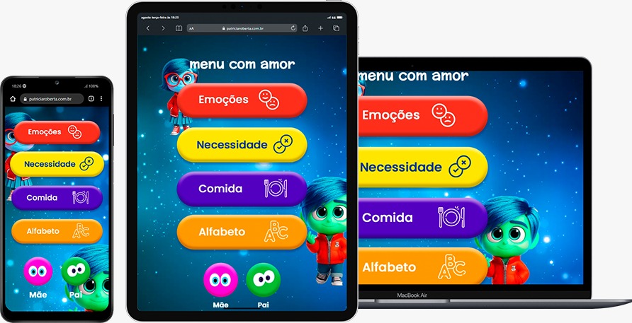 App Menu com Amor — comunicação alternativa para crianças não-verbais no espectro autista