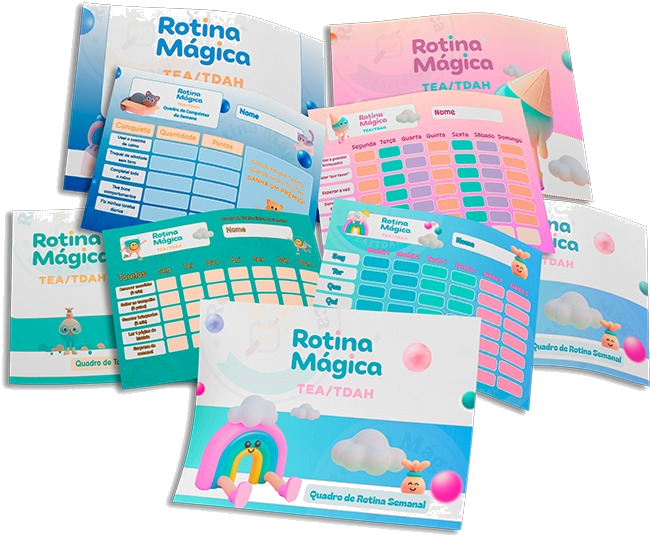 Rotina Mágica TEA/TDAH — quadro de rotina visual que reduz crises de transição